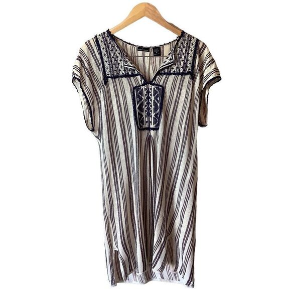Linen/Silk Moda International Embroidered Bohemian￼ Midi Dress￼ - Picture 1 of 8